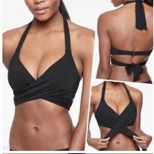 ATHLETA BRA CUP WRAP HALTER BIKINI TOP - 36D/DD